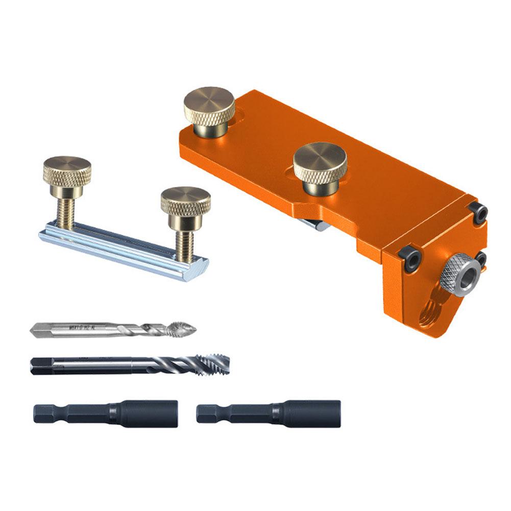 Aluminum Alloy Drill Guide Kit with Depth Stop and Positioning Jig for Precise Drilling on 20 30 40 Type Aluminum Profiles