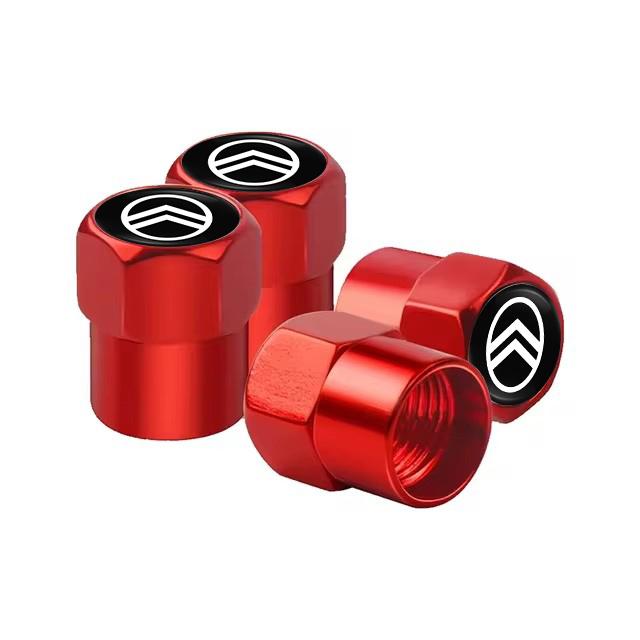 4Pcs Alloy Car Valve Cap Wheel Valves Dust Cover Tire Accessories For Citroen e-C3 e-C4 X C5X C3 C4 Cactus Picasso C-Crosser C6