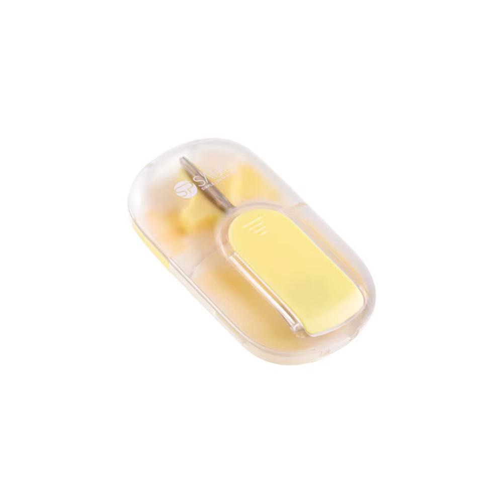Newest Mini Pill Cutter Magnetic Adjustable Precise with Invisible Storage Box&Brush for Daily Portable Tablet Medicine Splitter