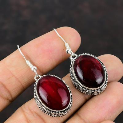 Roter Feuer-Labradorit-Ohrring, 925er-Sterlingsilber-Ohrring, handgefertigter Schmuck, sehr hübscher Edelstein-Ohrring, Geschenk für Frau, erstaunlicher Vintage-Schmuck