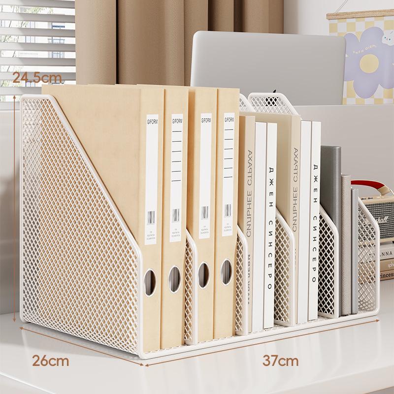 Metal Desktop File Organizer: Hanging Shelf & Storage Basket