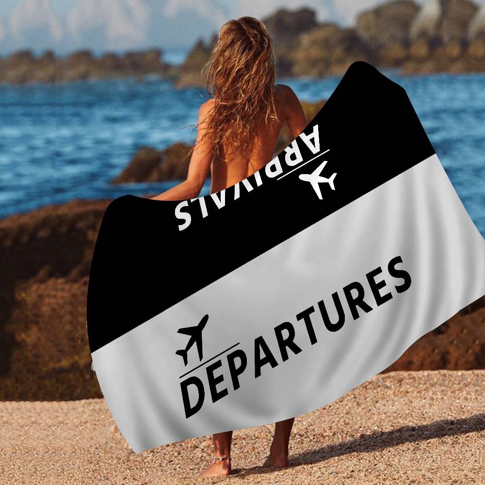 Arrivals And Departures Big Microfiber Beach Towels Quick Dry Towel Sand Beach Towels Pool Towel for Travel Swim Pool Yoga