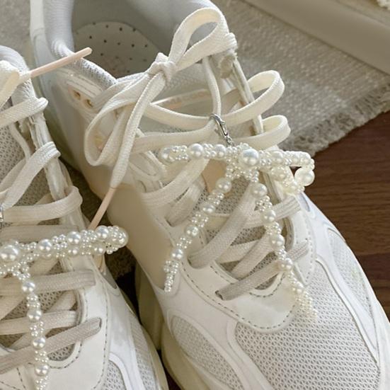 1 pár přívěsků na ozdobu bot Tvar mašle Umělá perla s klipsem Přívěsky na šněrování do bot pro sandály Příslušenství k botám Klíčenka Taška Přívěsky do auta