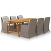 Day and Night - Day and Night 7-piece Brown Garden Dining Set
