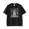 Camiseta Gráfica Engraçada Cavalier King Charles Bebendo Champanhe Unissex Roupas Unissex Moda Camisetas 100% Algodão Camiseta Oversized