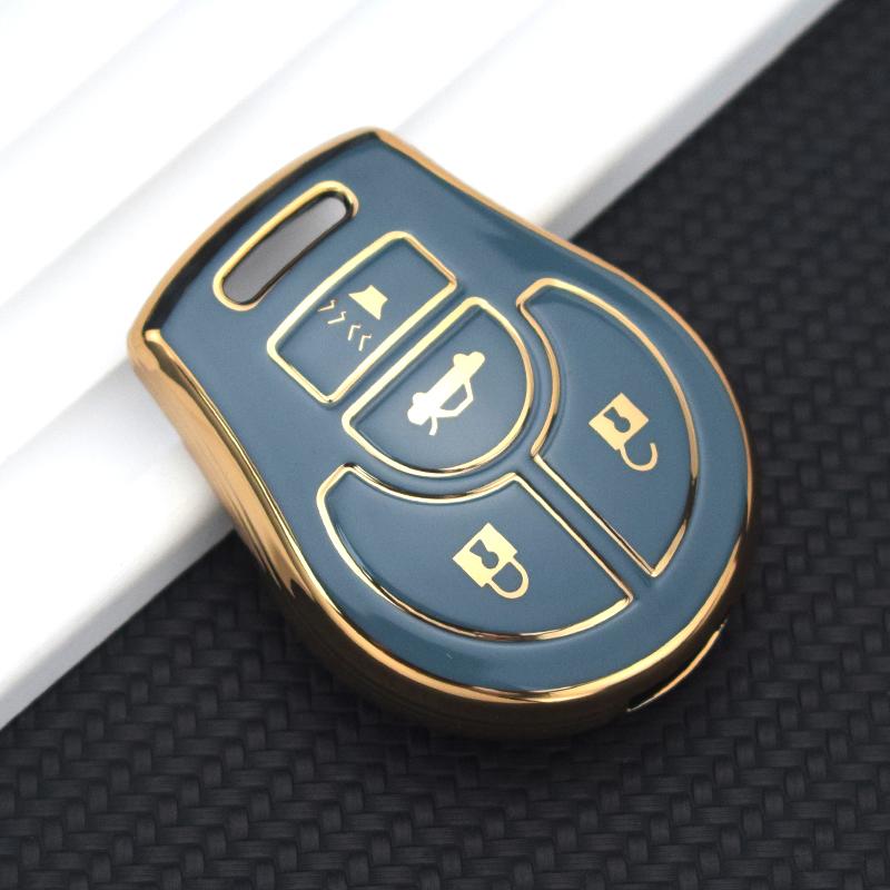 

Мягкий чехол для ключей из ТПУ для Nissan March Tiida Altima Sentra Armada Cube Juke Maxima Pathfinder Rogue 2012 Versa 4 кнопки Key Case серый