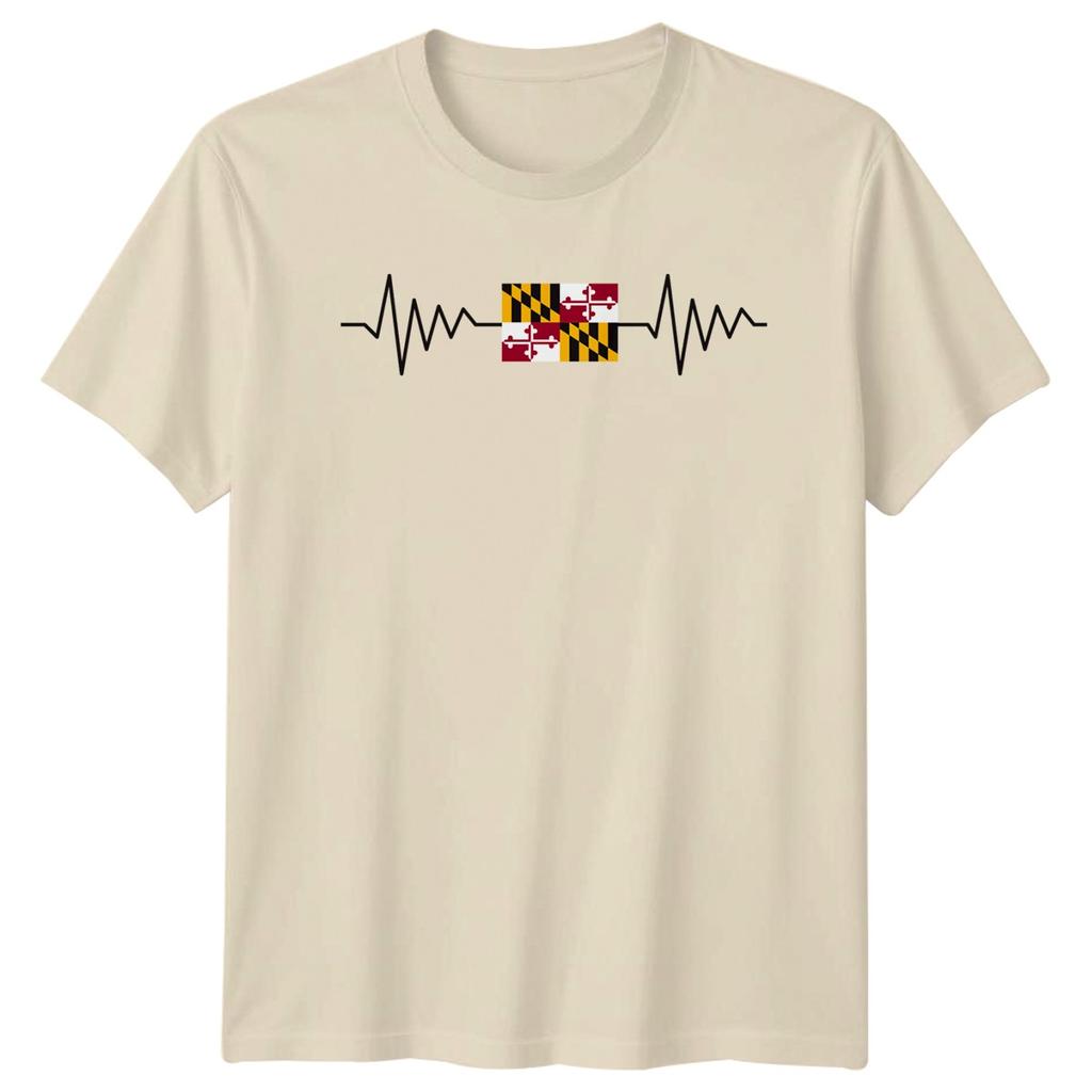 Maryland Flag Heartbeat TShirt Maryland Pride USA State Gift For Him And Her