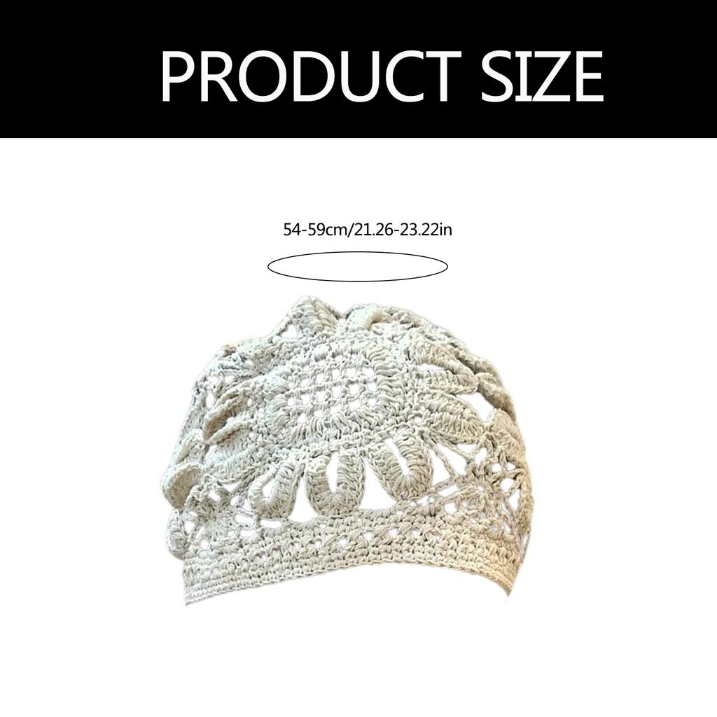 Handcrochet Hat for Women Fashion 2000s Flower Beanies Hat for Teens Girl Outdoor Shopping Photo Hat Aesthetic Skull Hat