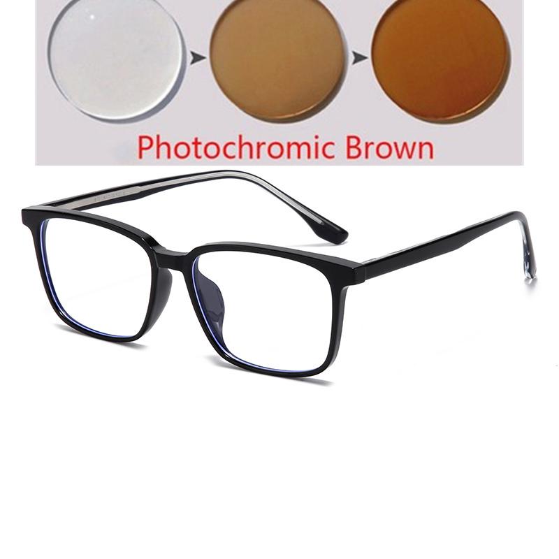 Transparent Gray Frame Blue Light Blocking Computer Eyeglasses Women Men TR90 Square Prescription Spectacles 0 -0.5 -0.75 To -6