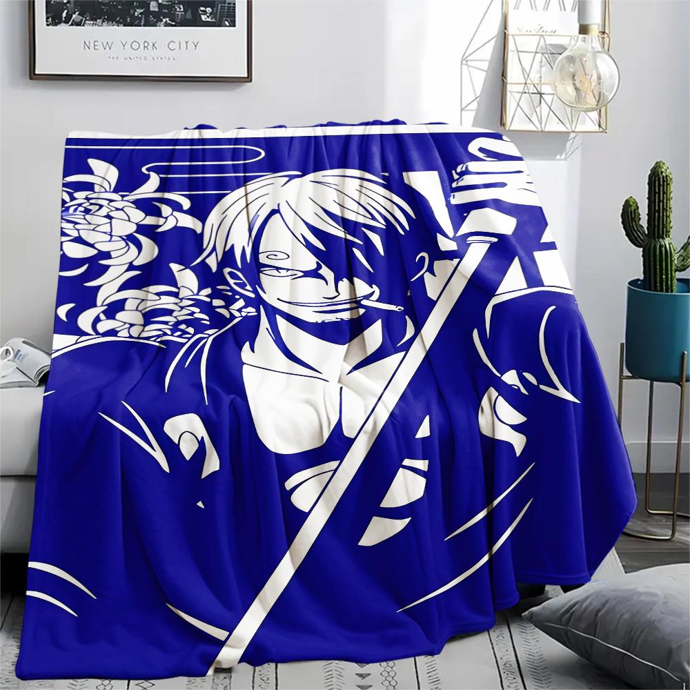One Piece Character Print Flannel Blanket,High Quality Comfortable for All Seasons,Home Decor,Warmth and Comfort,Perfect for Christmas Gifts