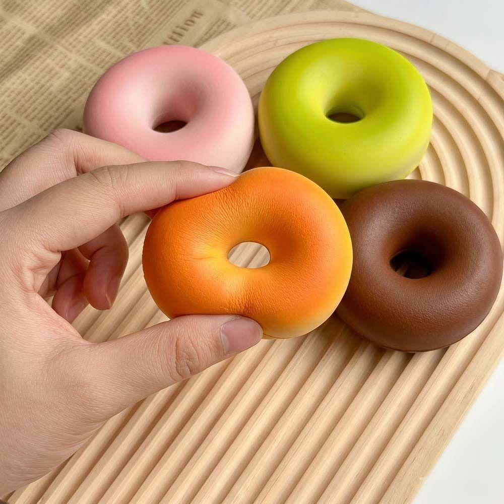 Portable Creative Donut Bread Squishy Super Soft Kneading Donut Squeeze Handmade Comfortable Slow Rebound Squeeze For Adults