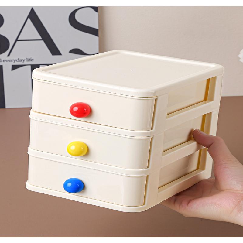 Dopamine Desktop Storage Cabinet Drawer Type Student Desk Stationery Storage Box Hair Tie Hair Clip Jewelry Organizer