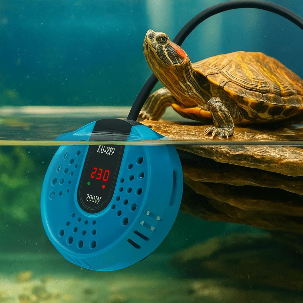 17-34°C Aquarium Turtle Heater LCD Display Low Water Level Fish Tank Submersible Heater Automatic Temperature Controller