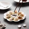 White ceramic dumpling plate with vinegar  special grid plate for household dumpling  shrimp plate, breakfast dish  French fry