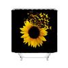 Red Rose Sunflower Shower Curtain Cute Bath Waterproof Curtains For Living Room Luxury Set Screen Bathroom Accessories Sets