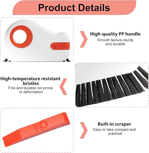 Multi Function Groove Cleaning Brush 2 in 1 Handheld Crevice Cleaner for Window Door Track Floor Kitchen Household Cleaning Tool