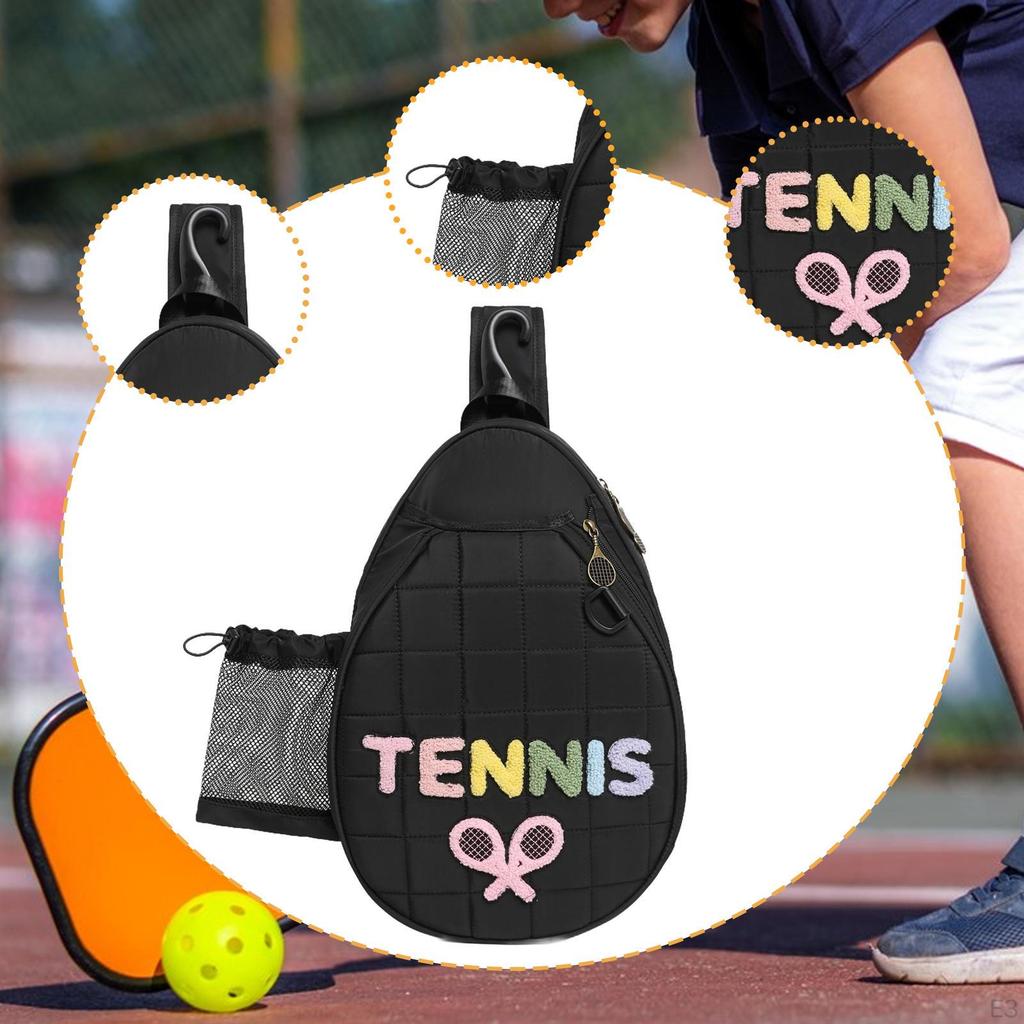 Tennis Racket Shoulder Bag Adults Racquet Carrying Organizer Tote