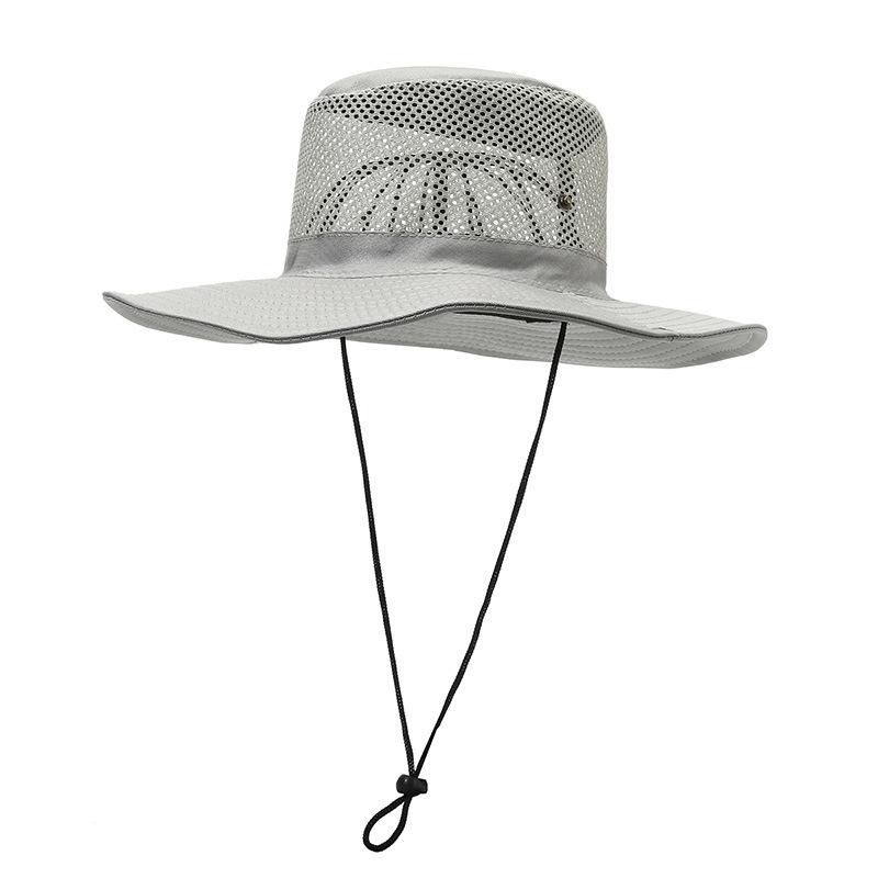 Large Brim Fisherman Cap Summer Mesh Breathable Sun Hat Outdoor Fishing Mountaineering UV Protection Visors For Men Women Bonnet Sunshade Bucket Hat