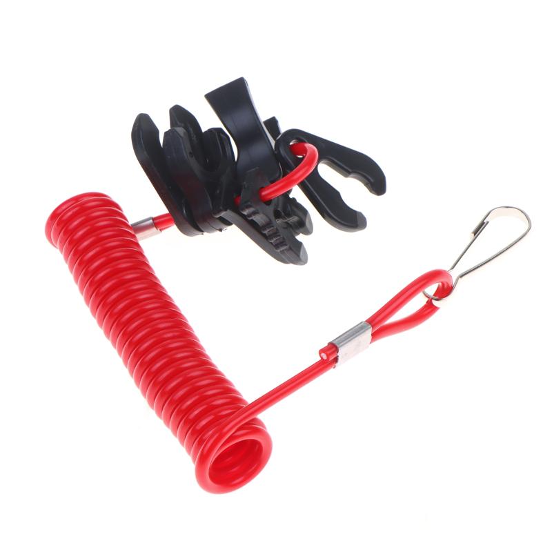 Stretchable 160cm Red Safety Lanyard Universal Kill Stop Switch with 6 Keys for Outboard Motor Boating Water Sports
