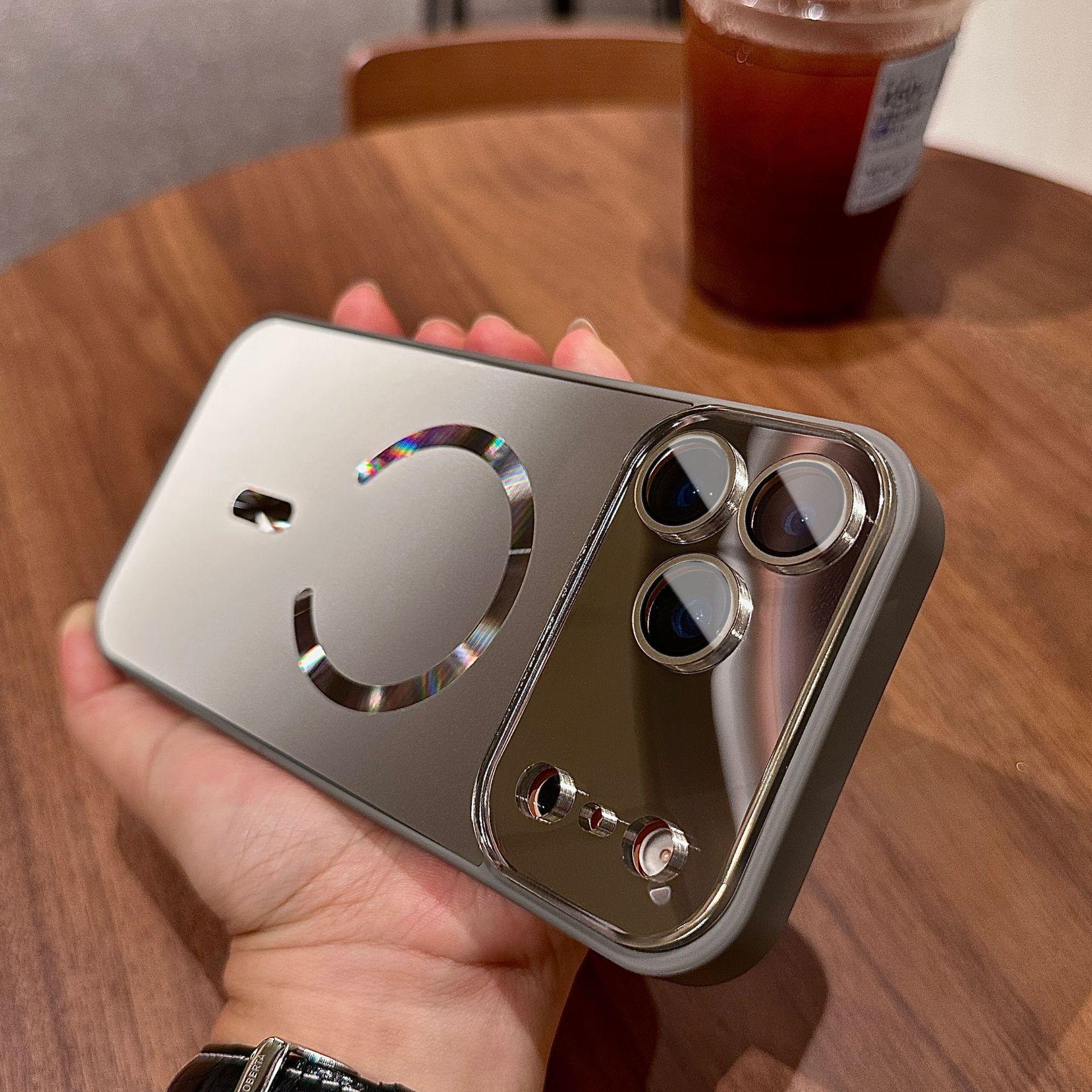 

Матовий магнітний захисний чохол для iPhone 17 Pro Max з віконцем для об єктива iPhone 15 сірий колір