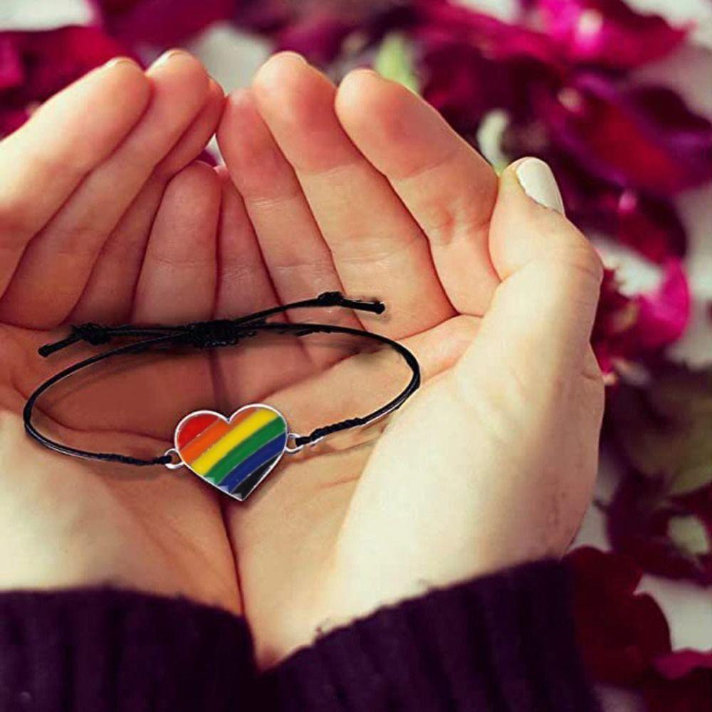 6Pcs Boho Couple Prided Bracelet Colorful Friendship Braided Rope  Pride Month