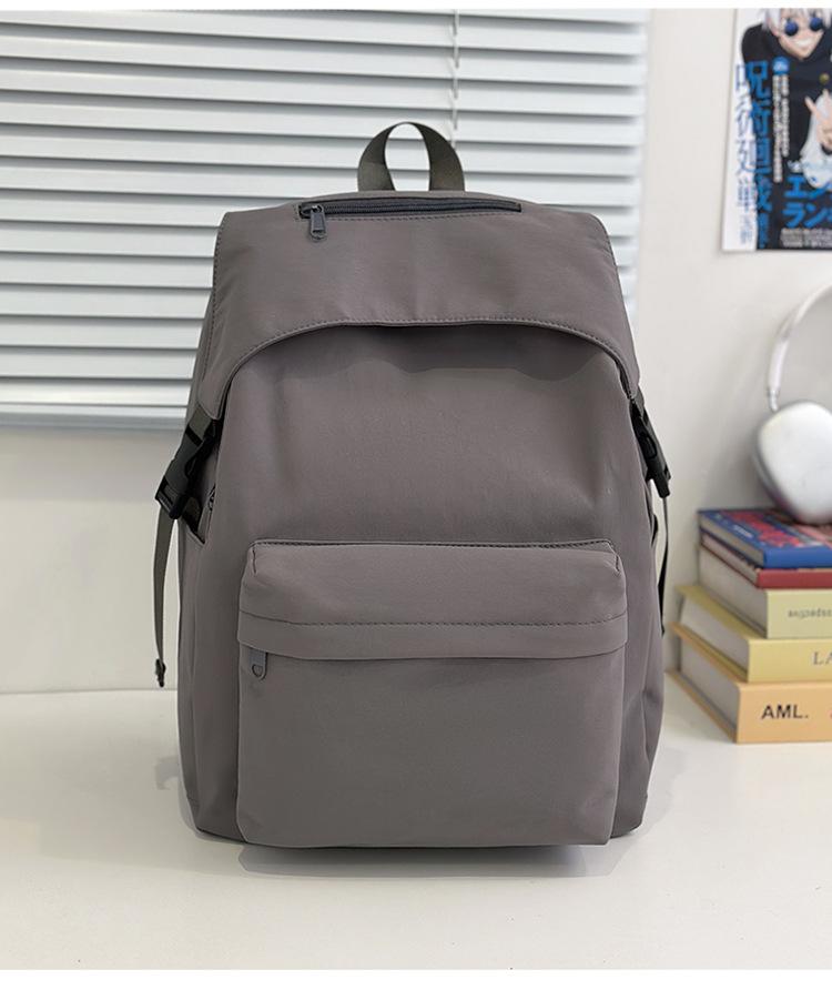 The Schoolbag Is Simple and Versatile, the Korean Version Is Solid Color, Light and Trendy Casual Back.