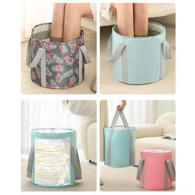 Portable Foldable Foot Washing Bag Anti-Leak Thickened Collapsible Foot Bath Basin with Storage Bag Thermal