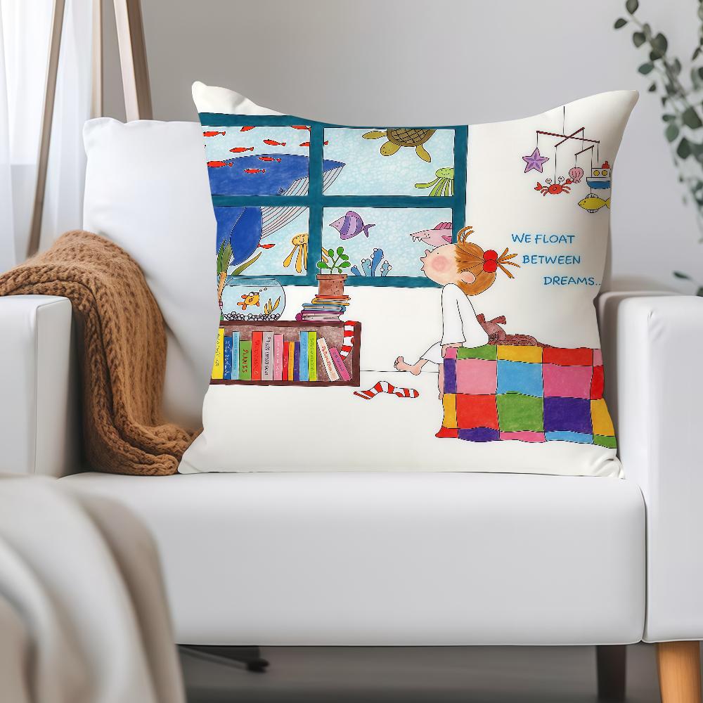 C-coco And W-Wondrous Gang Pillow Case Applicable Space For Guest Rooms Interiors Cars Office House Decoration 12x12Inch