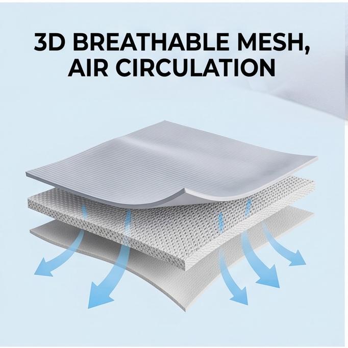 Striped 3-Piece Fitted Ice Silk Mat Set, Soft Anti-Bacterial Bed Sheet for Summer, Breathable Cooling Bedding for Home & Dorm