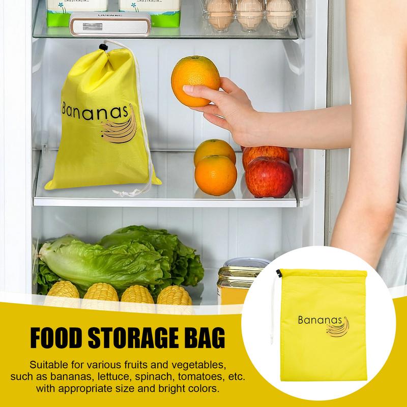Drawstring Fruit Preserve Bag Reusable Grocery Bags Portable Banana Preserving Holder Prevents Odor And Keeps Food Fresh Keepper