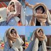 3in1 Winter Hat Glove Scarf Set Warmer Soft Plush Cartoon Rabbit Hat for Student