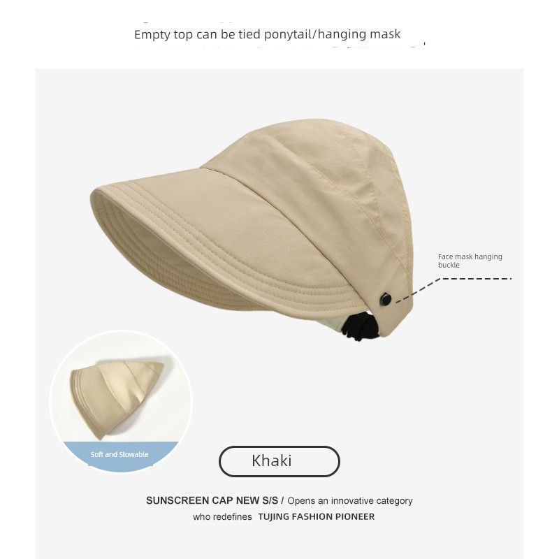 

Шляпа для защиты от солнца Женская 2025 Новинка Шляпа Быстросохнущая Тонкая Такая же как у Чжао Лусы Шляпа от солнца Бейсболка Шляпа-ведро Star with [khakis]] Adjustable