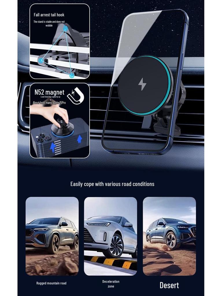 Magnetic Air Vent Wireless Car Charger for Apple Phones