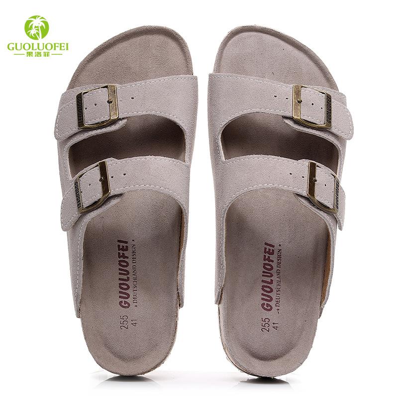 Fashion 2024 Summer Men's Mule Clogs Slippers High Quality Classic Two Buckle Cork Slides Sandals Footwear For Men Women Unisex 35-46