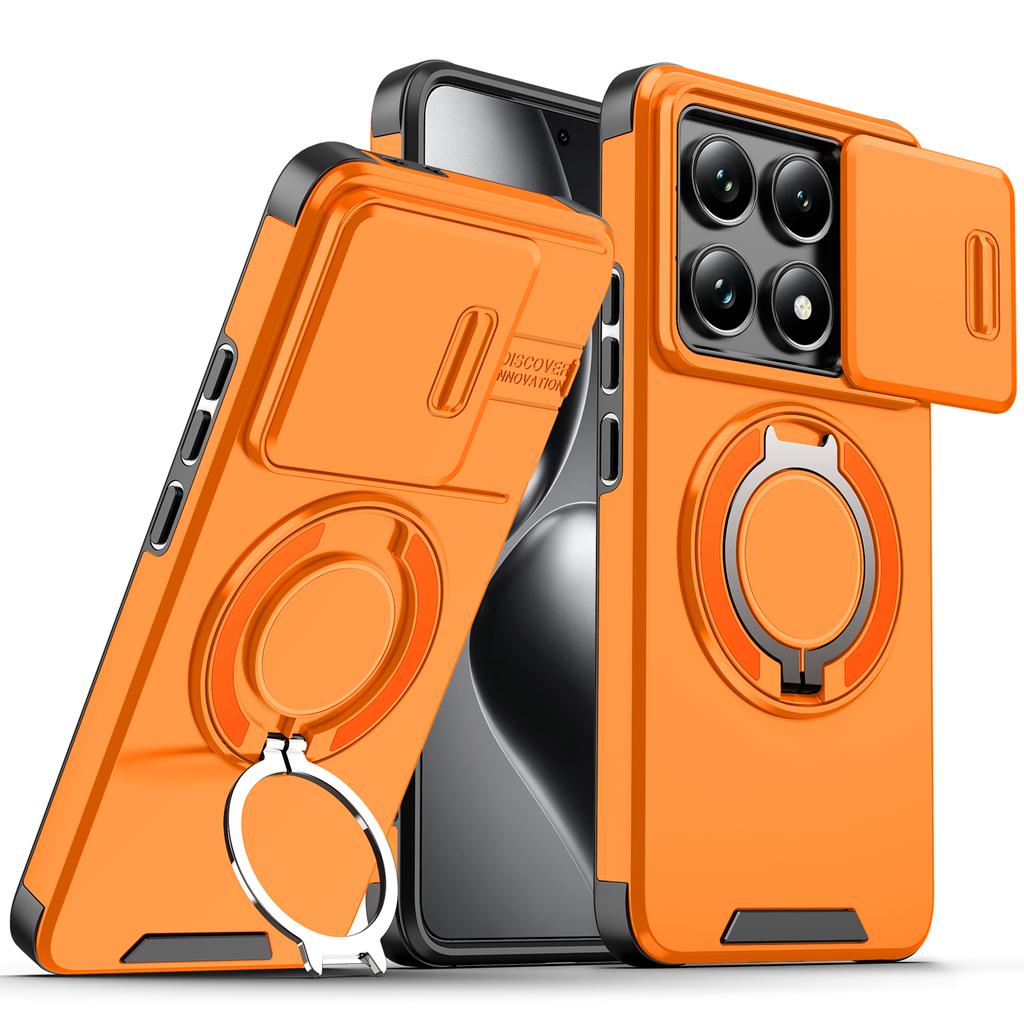 For Xiaomi 15T Pro Case Xiaomi 14T Pro Cover Mi 15T Mi 14T Cases New Armor Case Slide Lens Protect Magnetic Ring Holder Cover