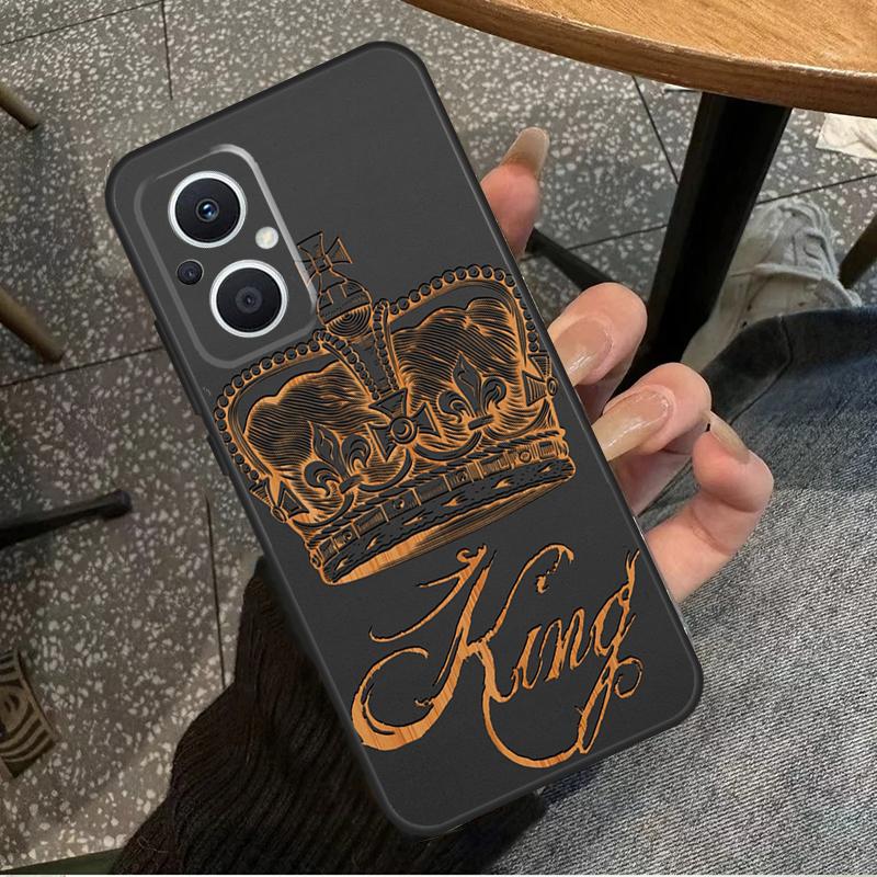 King Queen Crown For OPPO Reno 14 13 12 11 10 Pro 8T 11F 12F 13F 14F 7 8 Lite OPPO Find X8 X6 X5 X9 Pro Case