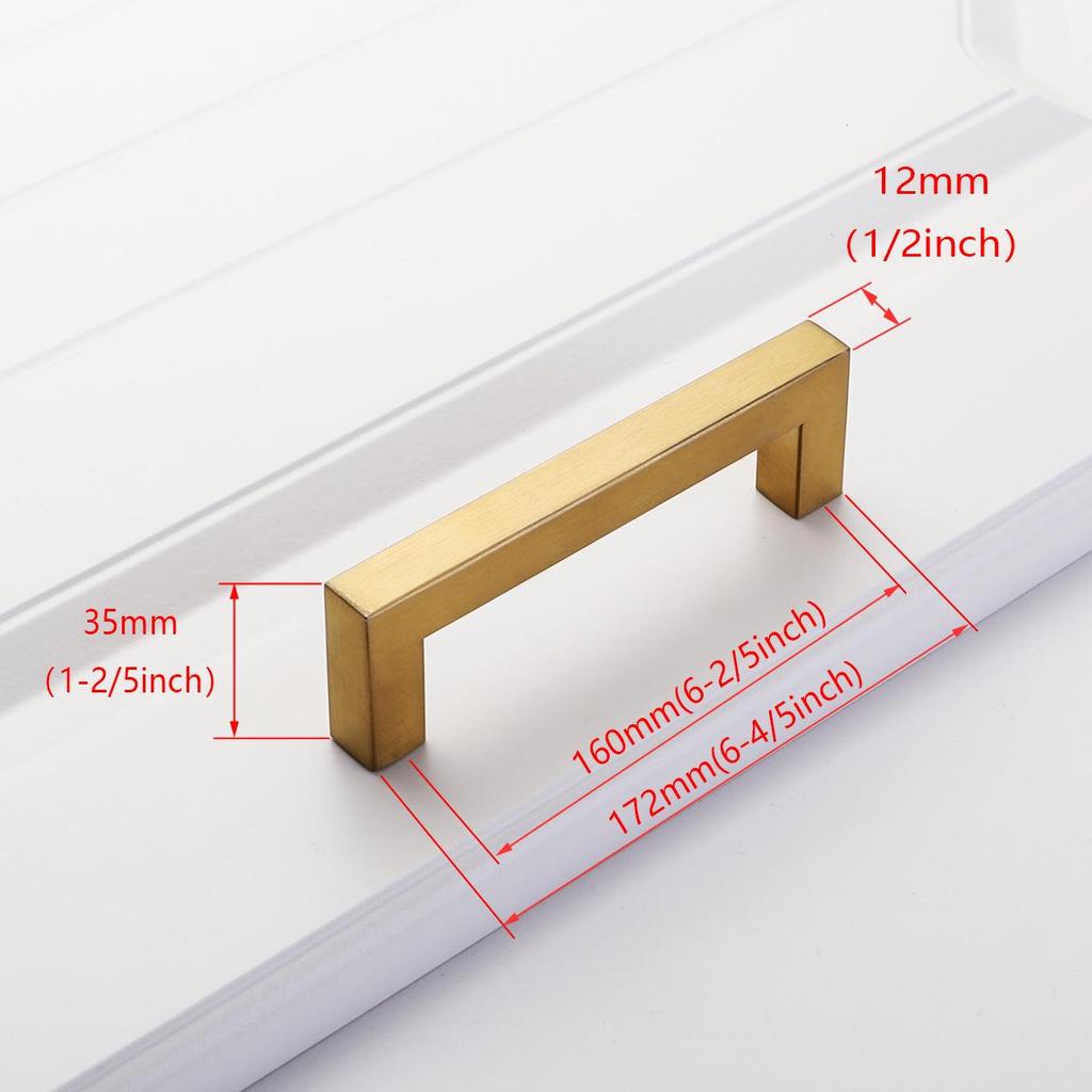 Brushed Gold & Black Stainless Steel Drawer Handle for Cabinets and Wardrobes