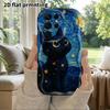 Phone Case: 2D Flat Samsung Galaxy A34 A35 M05 M06 S20 S22 S21 FE Plus 5G Protective Case, Couple Style, Starry Night Black Cat, Christmas and Hallowe