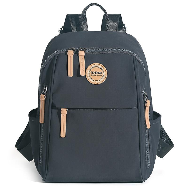 Women's Nylon Backpack with Multiple Zipper Pockets Large Capacity School Bag for Students Daily