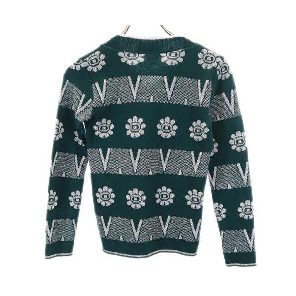 VINTAGE 80s Made in France Overall handle Long sleeve V-Net knit sweater Women Used