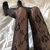Sexy Black White Lolita Hollowed Lace Mesh Stockings Bottomed Pantyhose Japanese Goth Floral Rattan Stocking Hot Classic Tights