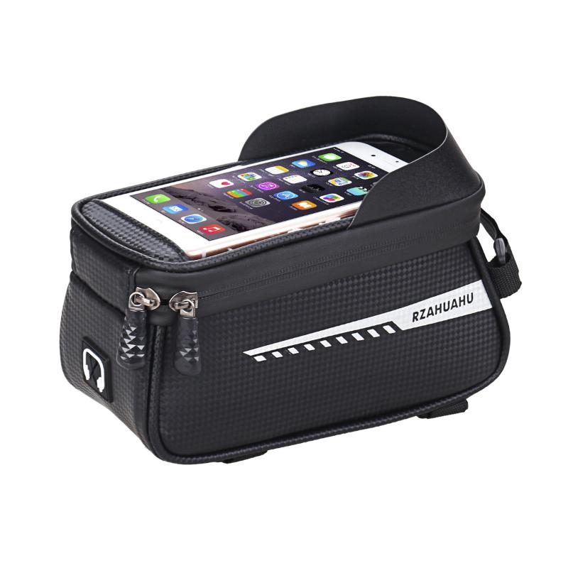 Bicycle Front Beam Bag Front Tube Cycling Bag Bicycle Waterproof Phone Case Holder Touchscreen Waterproof Bag Accessories