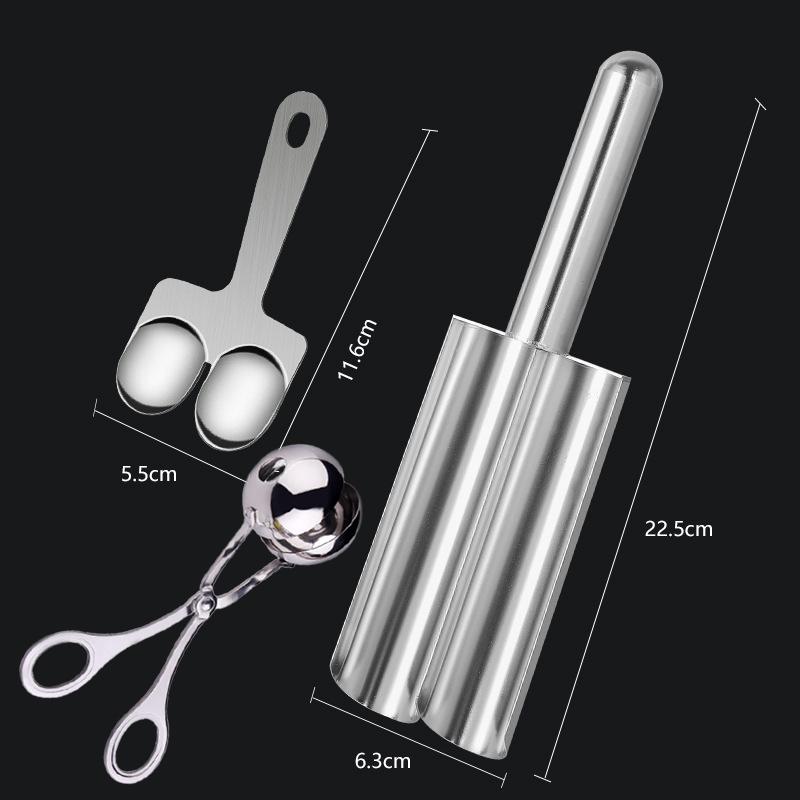 3 Link Meatball Maker Stainless Steel Meatball Mold A Meatball Scoop for Easy Homemade Salad Balls Perfect for Family Cooking
