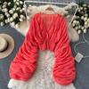 Women's Top with a Stylish Design, Pleated Puff Sleeves, Slim Fit, Short Length, Fashionable and Versatile Chiffon Shirt