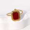 French Chic Retro Stainless Steel Open Ring: Classic Luxury Style Jewelry