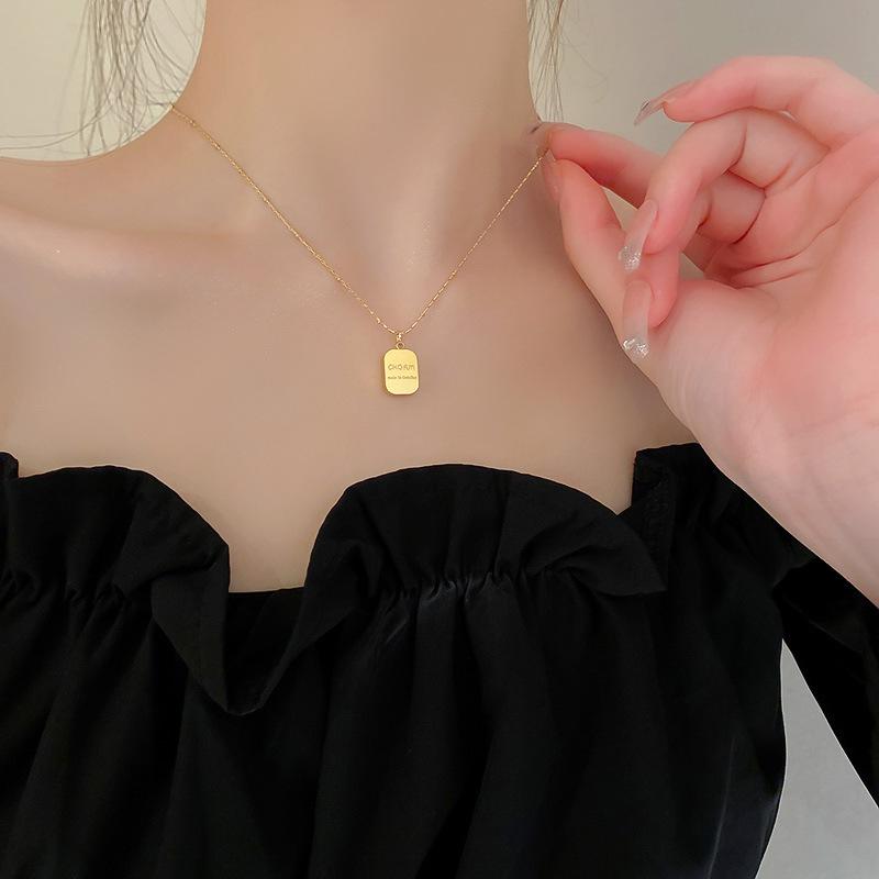 Minimalist Titanium Steel Clavicle Necklace with Pearl Pendant for Women - Versatile Cold Style Fashion Jewelry