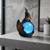 Mystical Dragon Desk Lamp Pterosaur Night Light, Resin Gothic Table with Glowing Faux Crystal Office Accent Lighting Ball, Fantasy Decor for