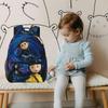 Mochila de Grande Capacidade Para Alunos do Ensino Fundamental e Médio, Bolsa de Ombro de Desenho Animado e Estojo Para Crianças