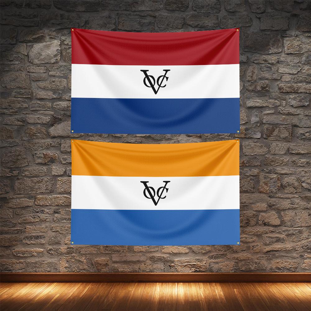 VOC Flags Tapestry Decor Red White Blue Orange Dutch East India Company Historical Home Party Hanging Banner 100X70CM