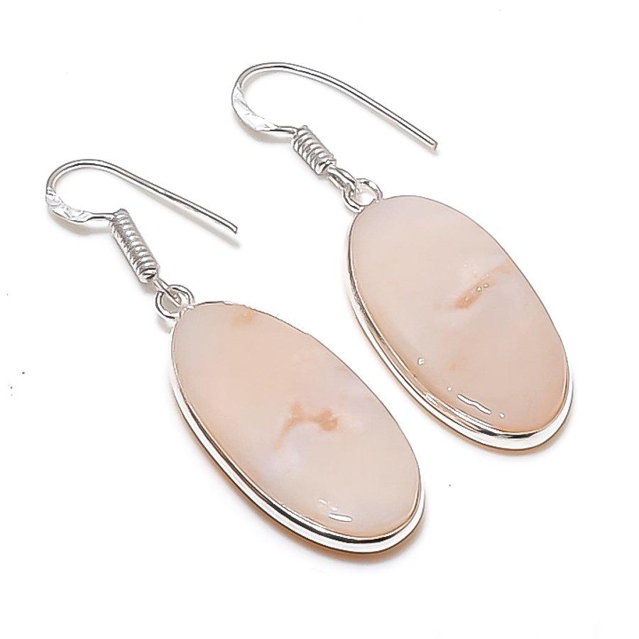 

Natural Dendrite Opal Gemstone 925 Sterling Silver Jewelry Earring 1.89 AEE-11147